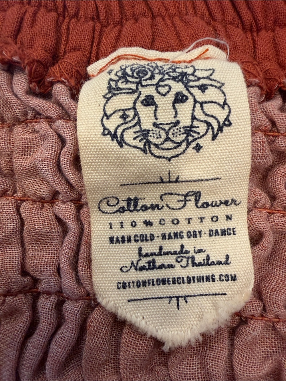 Cotton Flower Bohemian Tiered Pocket Skirt in Rust - Picture 6 of 9